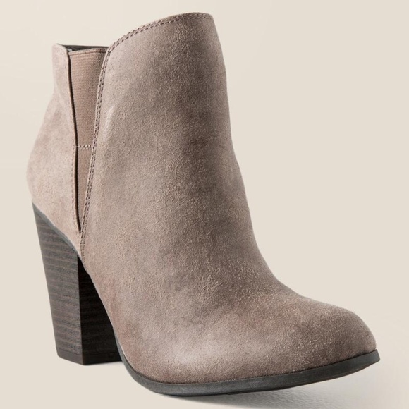 Fergalicious Punch Heeled Taupe Ankle Booties - Picture 1 of 10